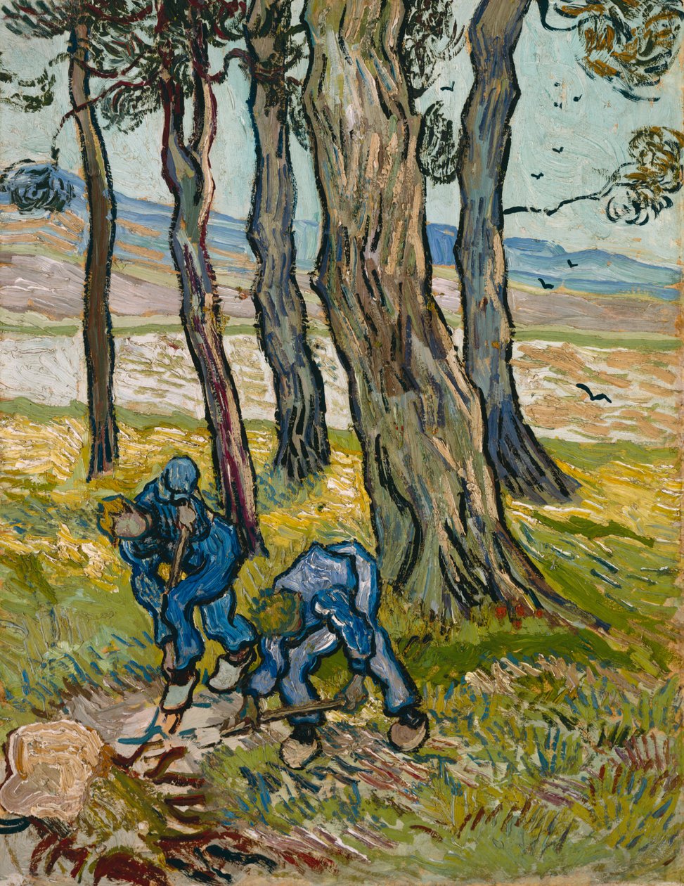 The Diggers, 1889 (olej na papierze wyłożonym płótnem) autorstwa Vincent van Gogh