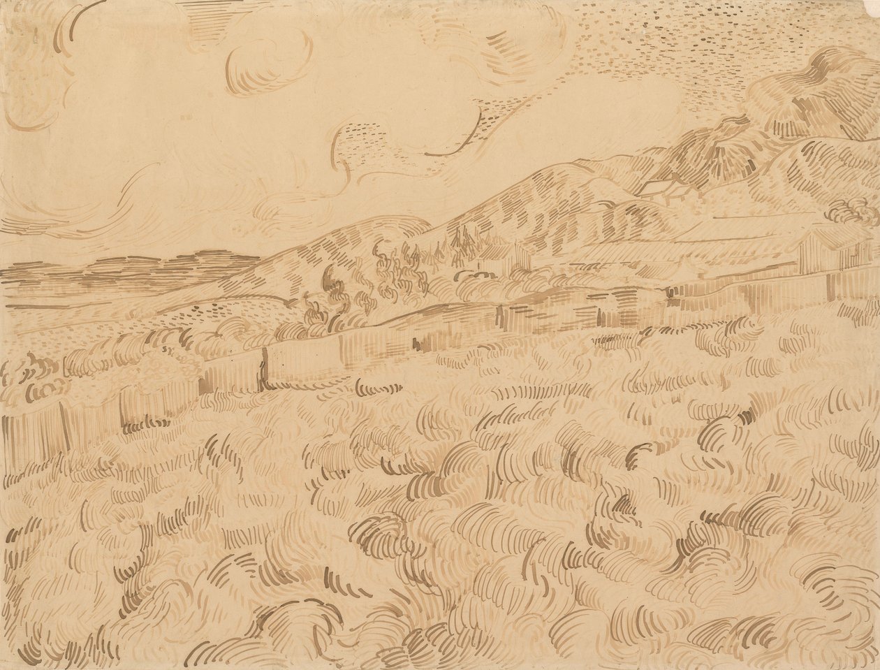 Ogrodzone pole pszenicy po burzy autorstwa Vincent van Gogh
