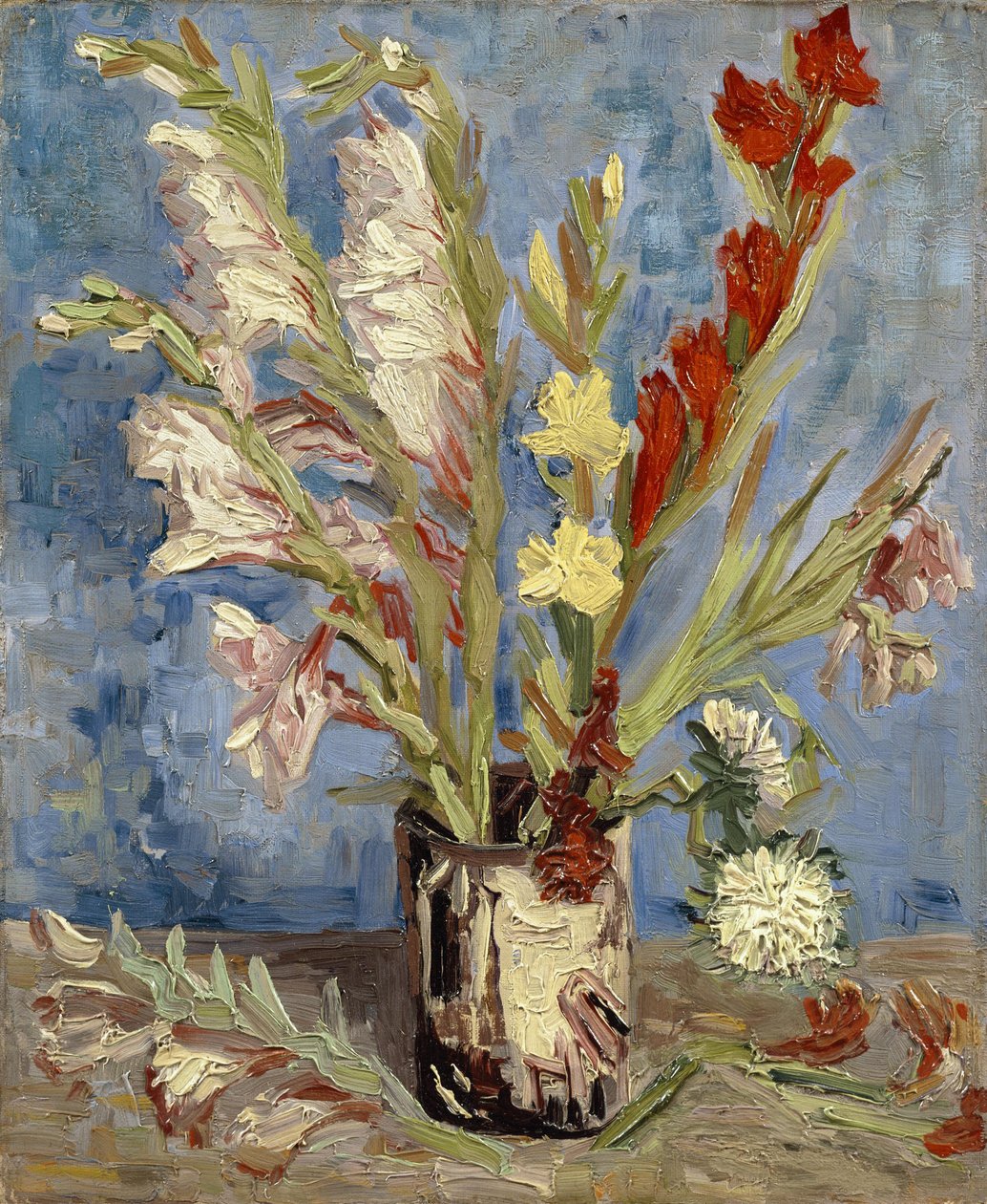Wazon z mieczyk ogrodowy i astry chińskie autorstwa Vincent van Gogh