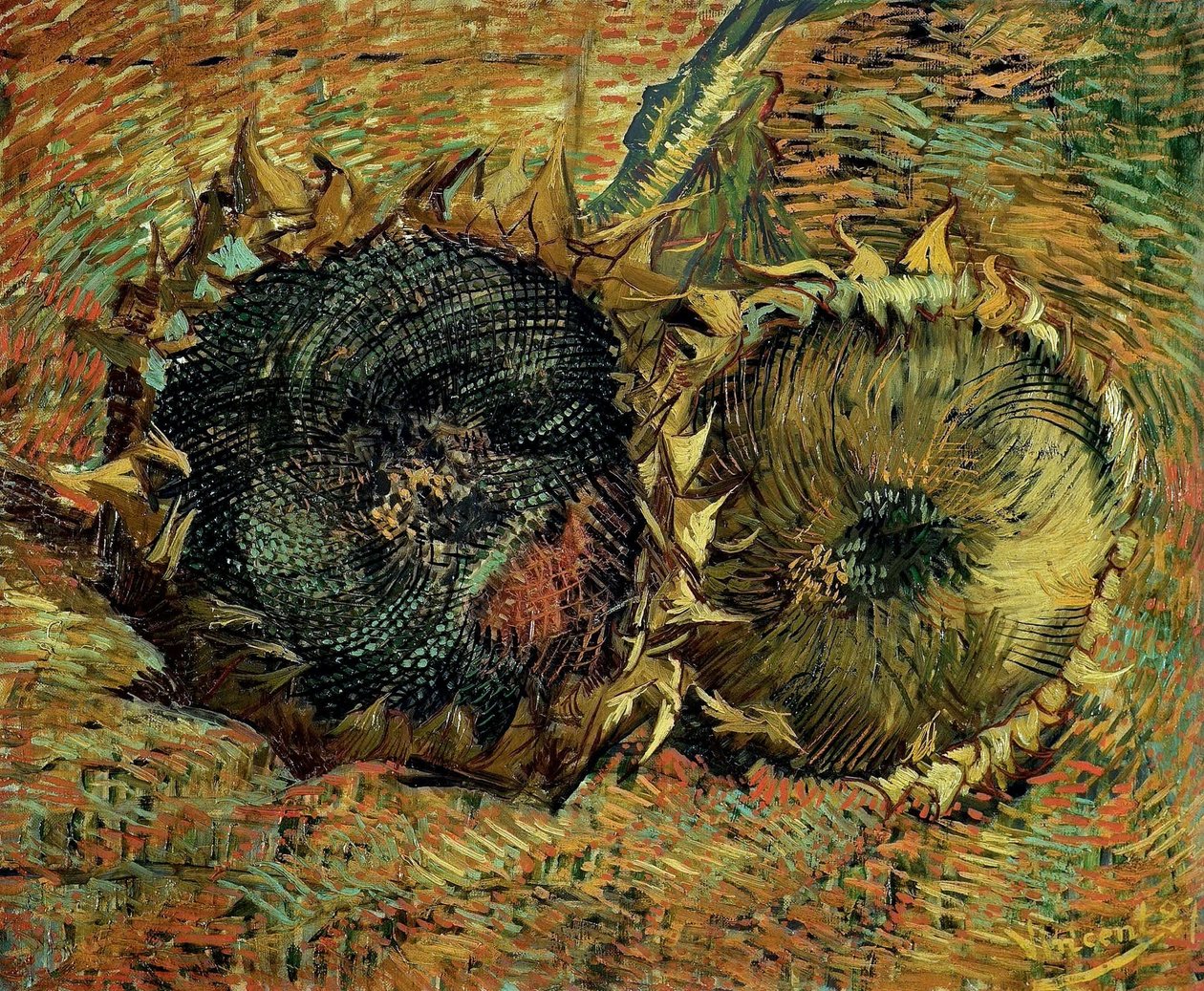Dwa słoneczniki cięte, 1887. autorstwa Vincent van Gogh