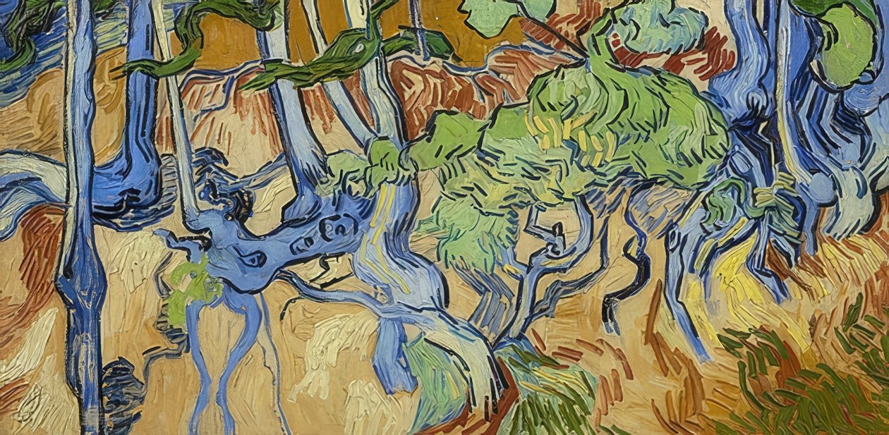Korzenie drzew. 1890 autorstwa Vincent van Gogh