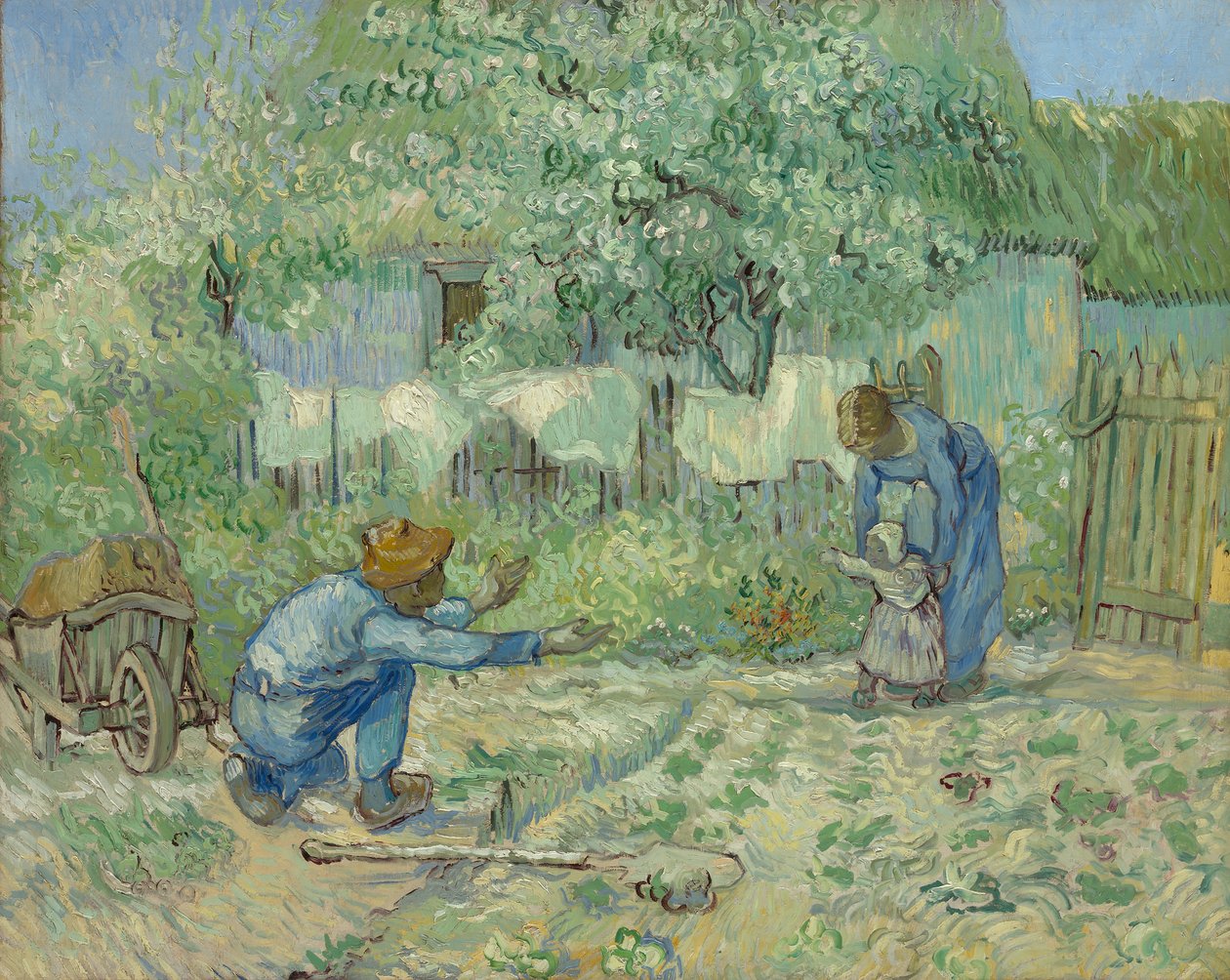 Pierwsze kroki, według Millet, 1890. autorstwa Vincent van Gogh