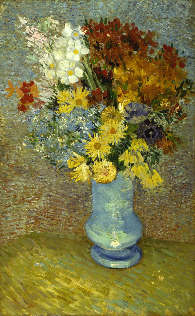 Kwiaty w niebieskim wazonie autorstwa Vincent van Gogh