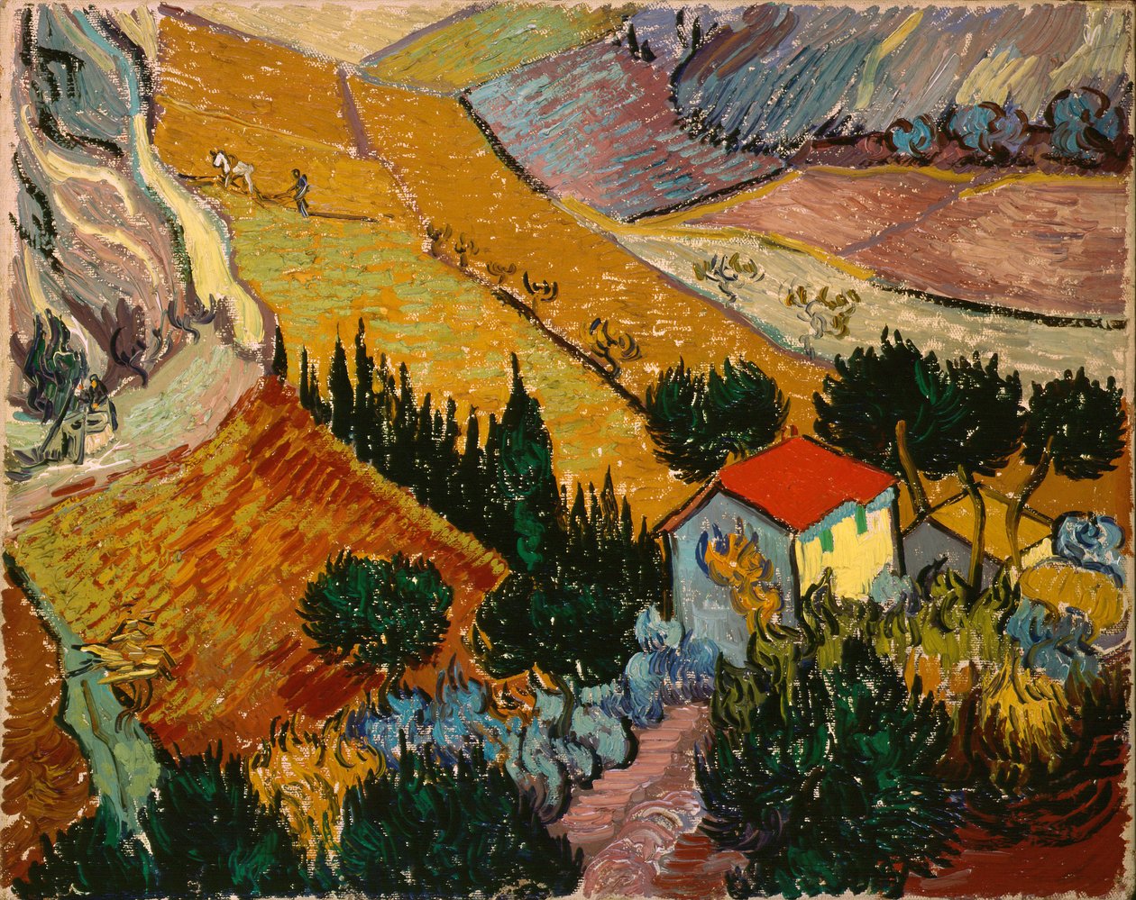 Pejzaż z Domem i Oraczem autorstwa Vincent van Gogh