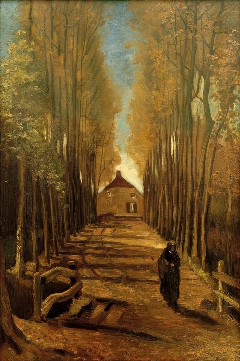 Aleja topolowa jesienią autorstwa Vincent van Gogh