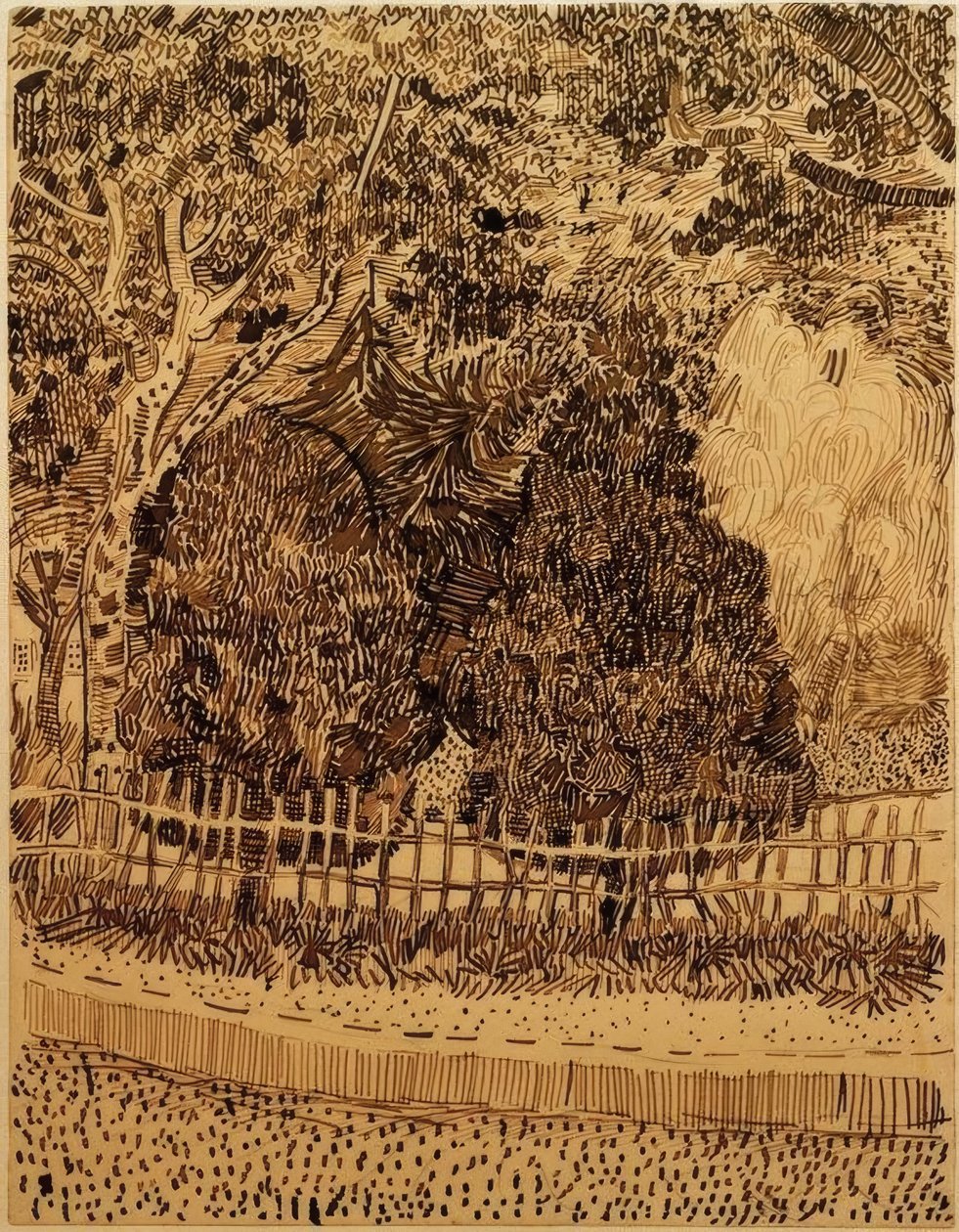 Park z ogrodzeniem autorstwa Vincent van Gogh