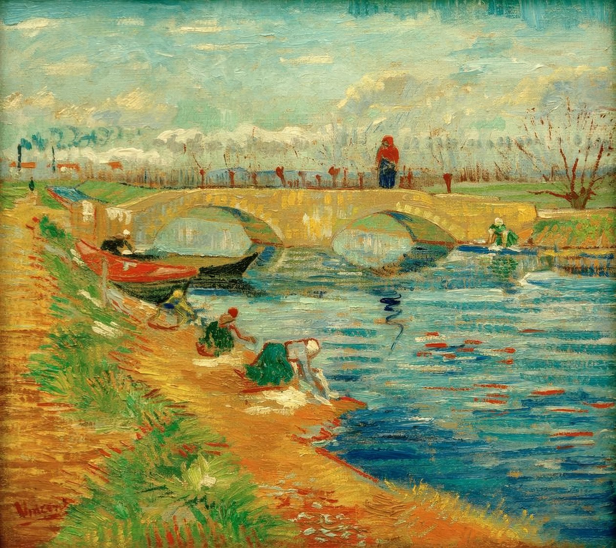 Gleize przy moście Arles autorstwa Vincent van Gogh