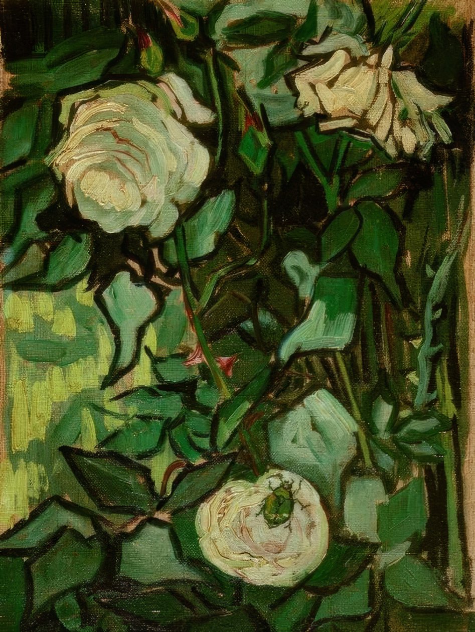 Róże i chrząszcz autorstwa Vincent van Gogh