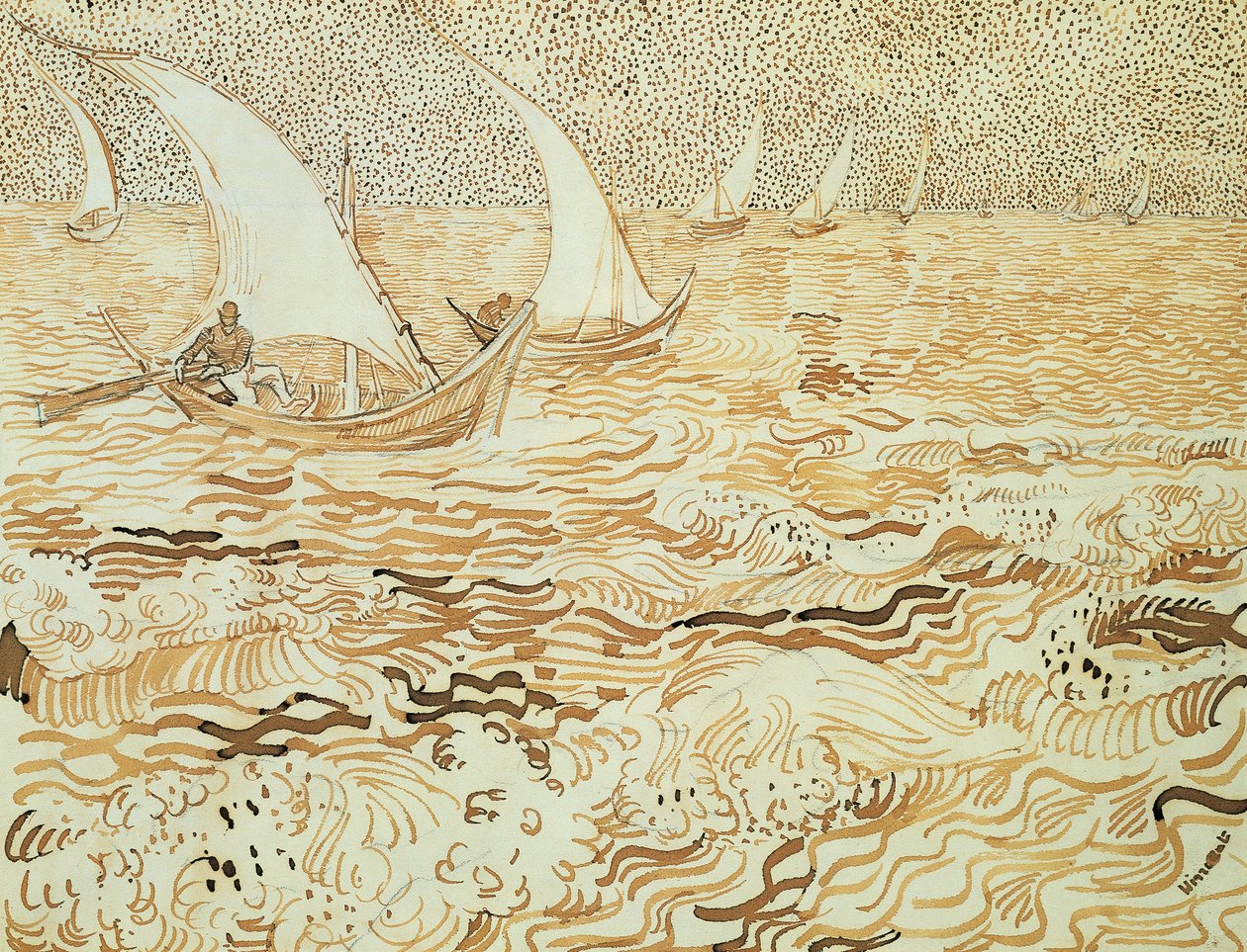 Pejzaż morski w Saintes-Maries-de-la-Mer autorstwa Vincent van Gogh