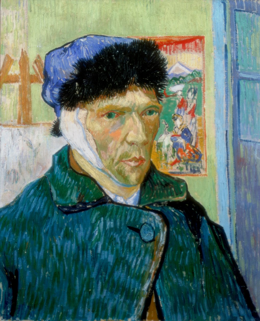 Autoportret z zabandażowanym uchem, 1889 autorstwa Vincent van Gogh