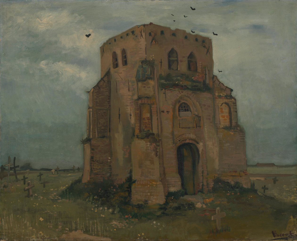 Wieża starego kościoła w Nuenen autorstwa Vincent van Gogh
