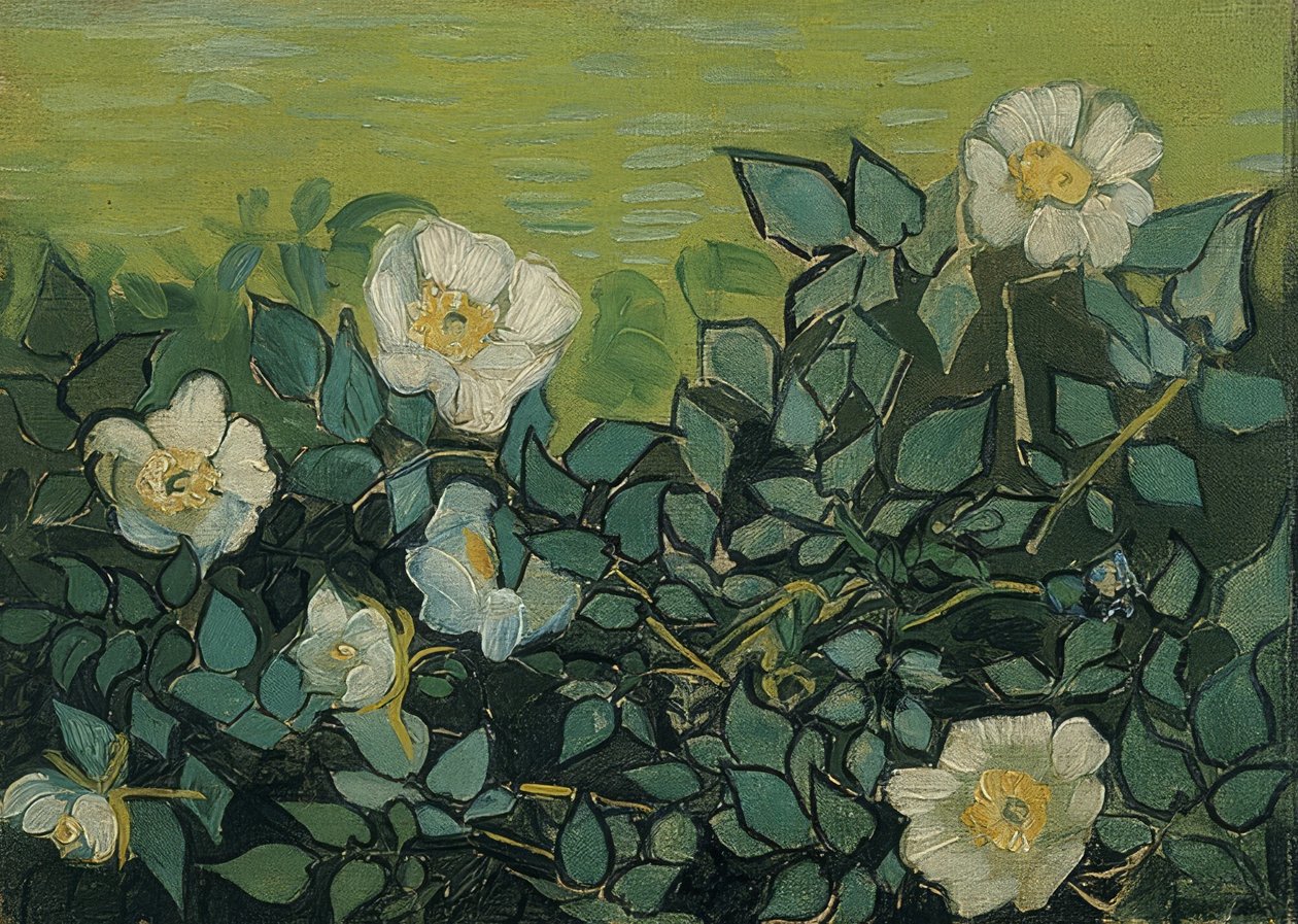 Wildrosen. 1889 autorstwa Vincent van Gogh