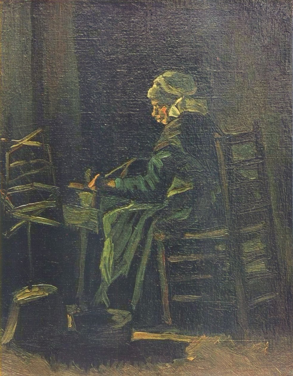 Kobieta przy kołowrotku, 1885 autorstwa Vincent van Gogh