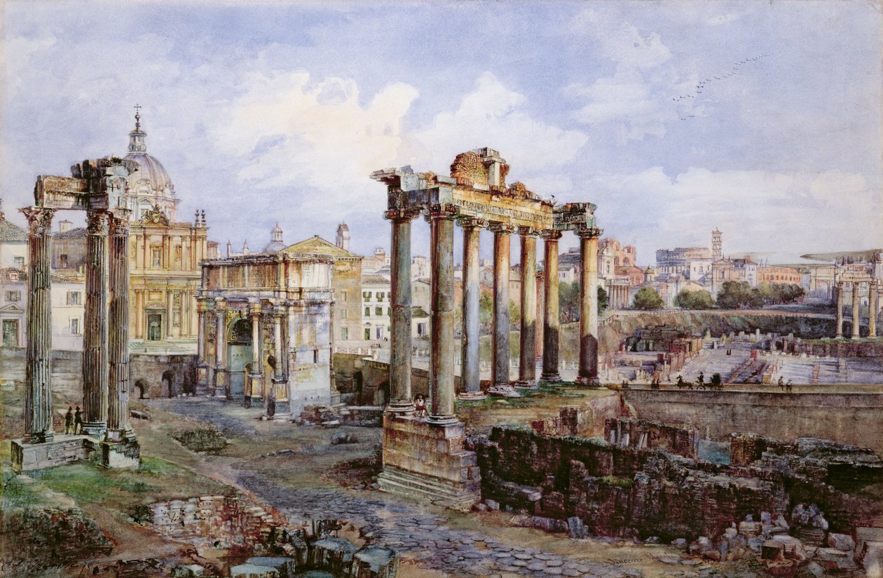 Forum, Rzym, 1878 r. autorstwa Vincenzo Marchi