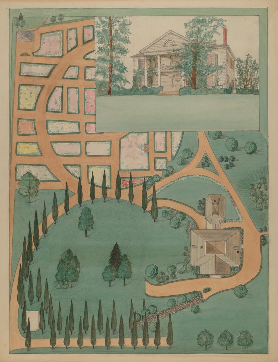 Dwór Jumel, ok. 1936. autorstwa Virginia Richards