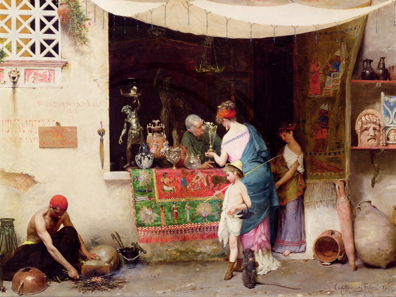 W antykwariuszu, 1880 autorstwa Vitorio Capobianchi