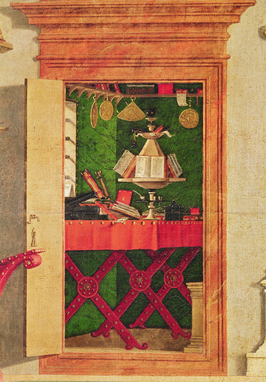 Fragment Wizji św. Augustyna, ok. 1502-08 (szczegół z 932) autorstwa Vittore Carpaccio