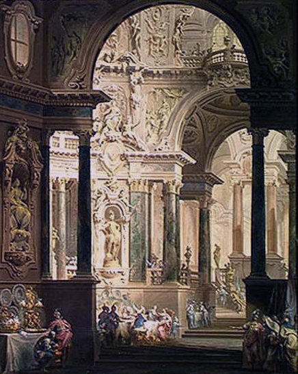 Święto Absalona, 1740 (tempera na płótnie) autorstwa Vittorio Maria Bigari