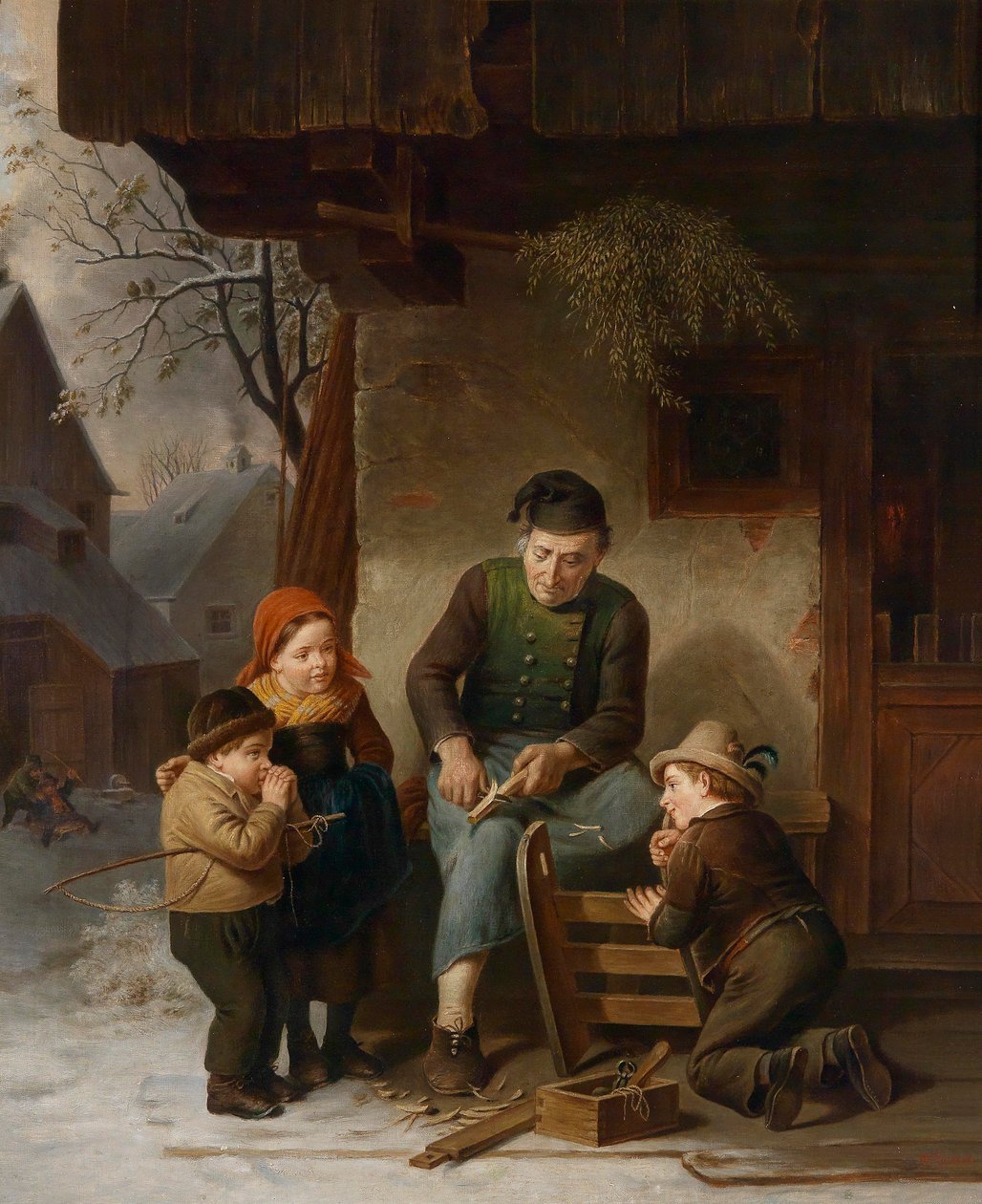 Rzeźbiarz na saniach autorstwa W. Geisler