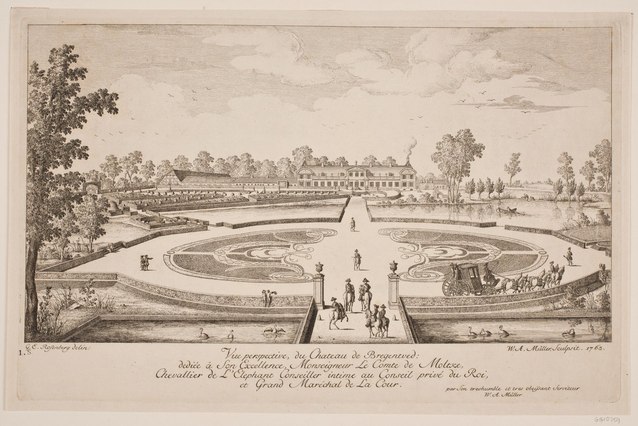 Vue perspektywa du Chateau de Bregentved autorstwa W.A. Müller