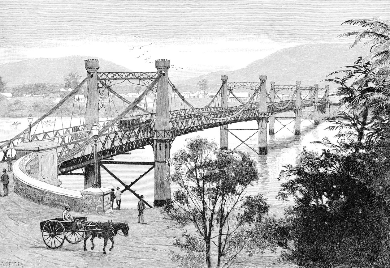 Most, Rockhampton, Queensland, Australia, 1886 r. autorstwa WC Fitler