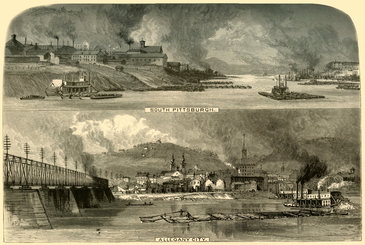 „Południowy Pittsburg i Alleghany City”, 1874. autorstwa W.H. Morse