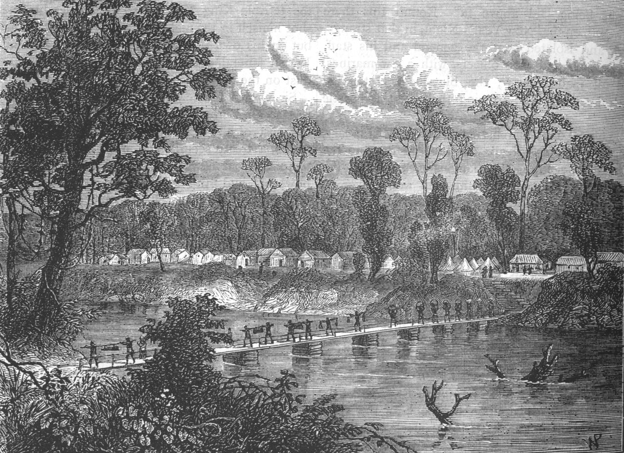 „Most pontonowy na Pradze”, ok. 1880 r. autorstwa W.P.