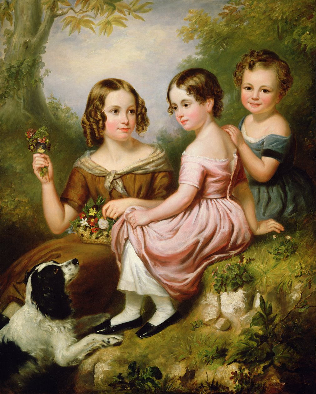 Portret trójki dzieci, 1846 autorstwa W.R. Waters