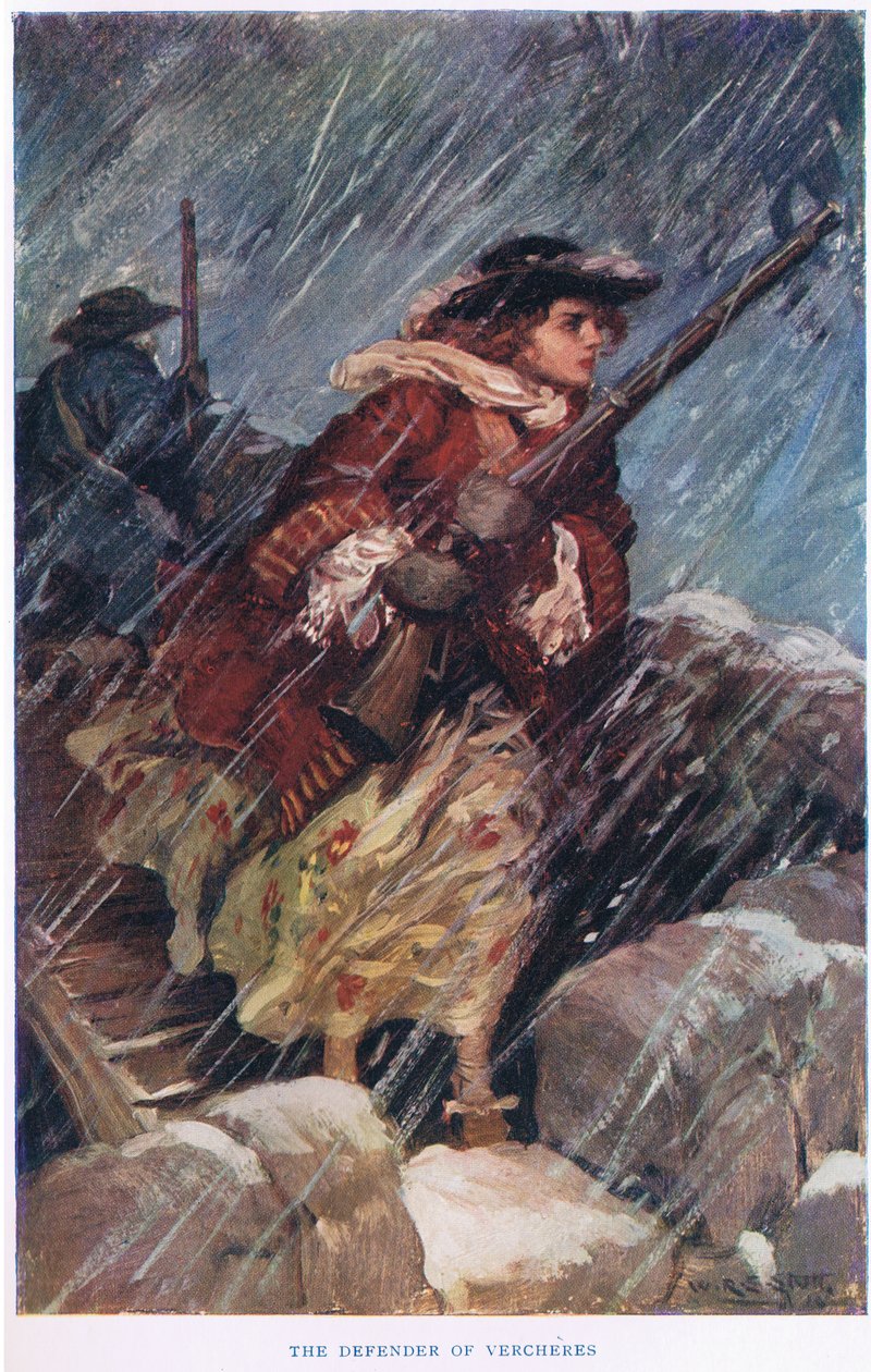 Obrońca Vercheres, ilustracja z "The Romance of Canada". autorstwa W.R.S. Stott