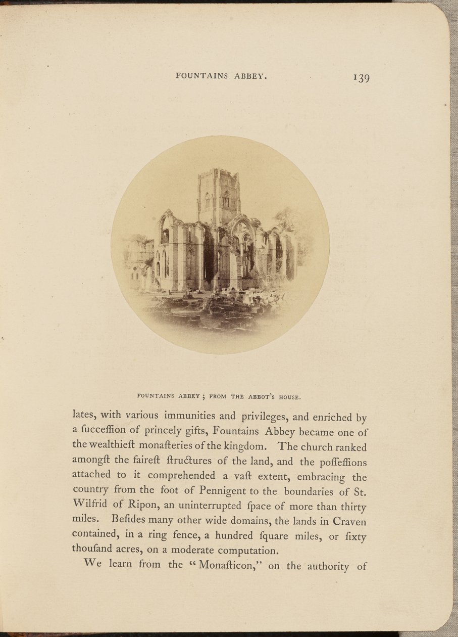 Opactwo Fountains; z domu opata autorstwa W.R. Sedgfield