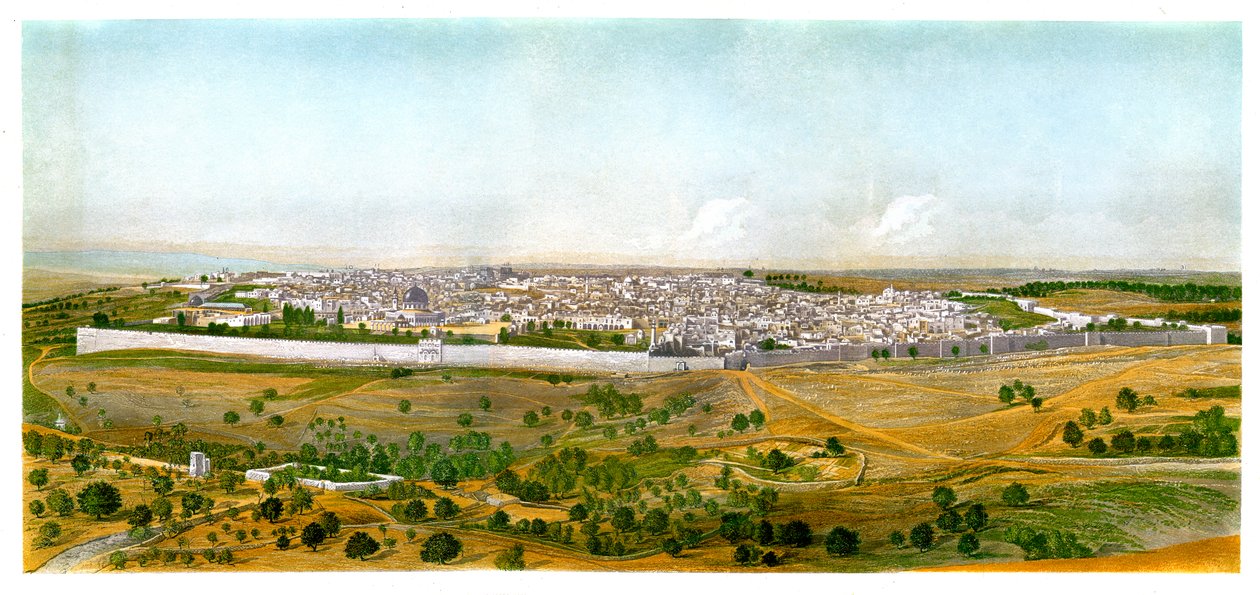Panorama Jerozolimy, ok. 1870 r. autorstwa W. Dickens