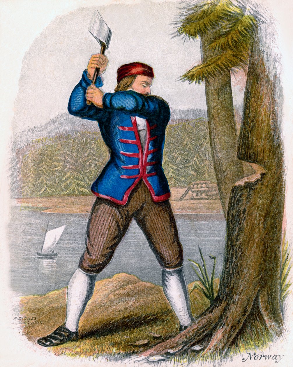 Drwal norweski, 1809 r. autorstwa W. Dickes