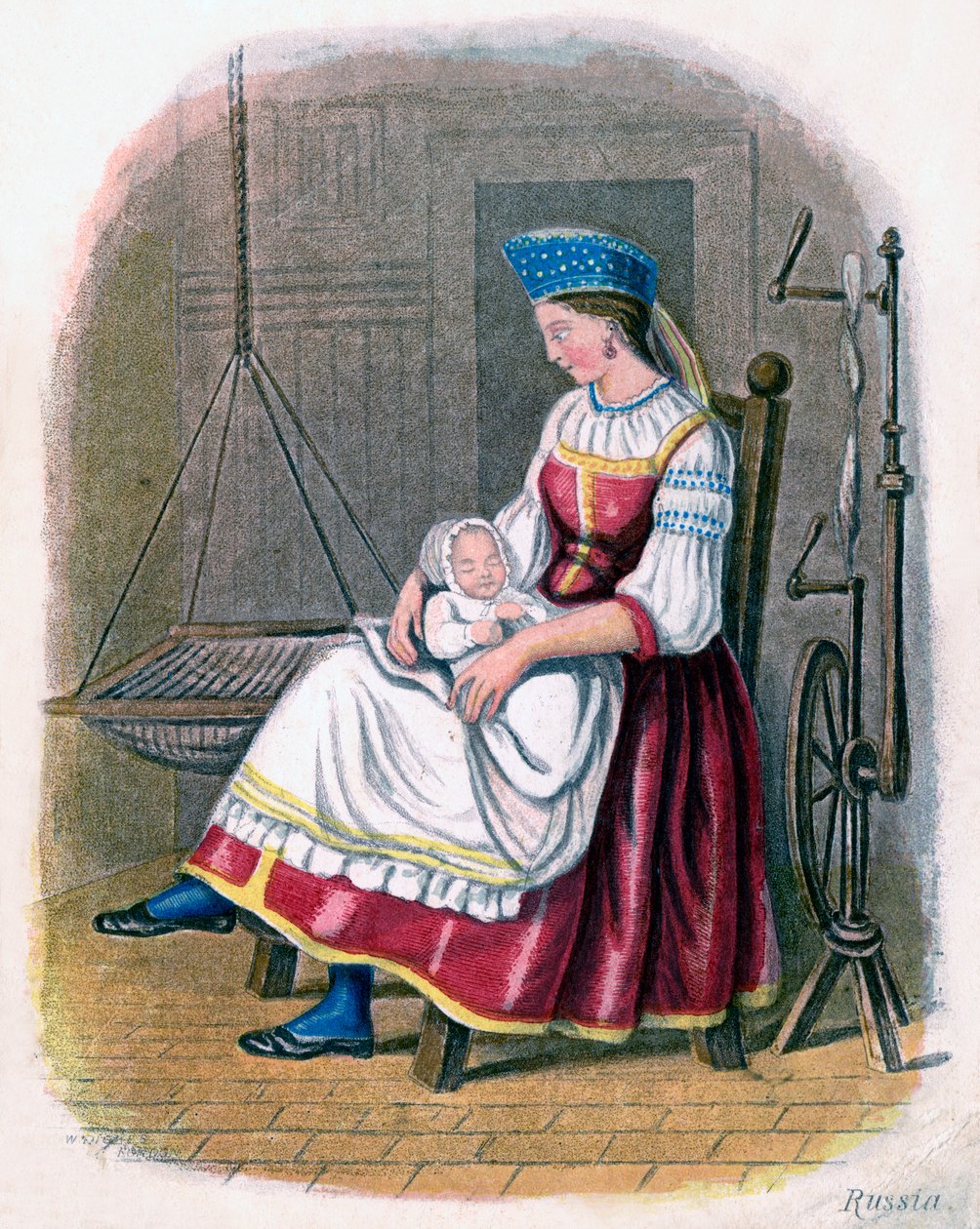 Rosjanka z dzieckiem, 1809. autorstwa W. Dickes