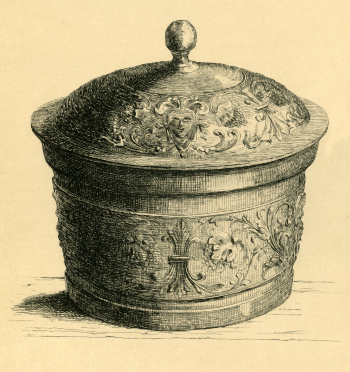 Metalowe pudełko z wieczkiem, c1600, 1881. autorstwa W. E. Mackaness