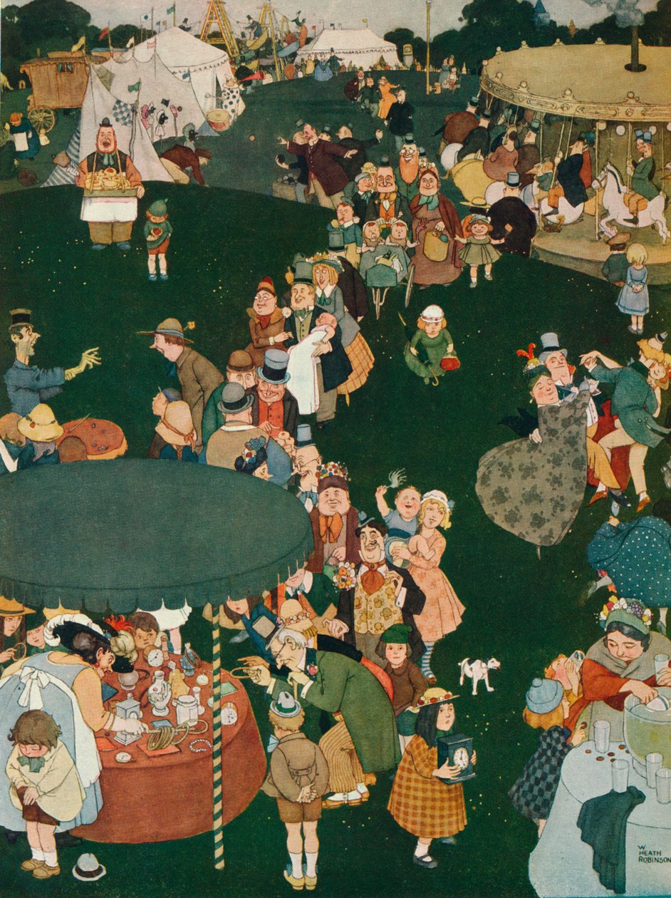 Jarmark, XIX w., 1925 autorstwa William Heath Robinson