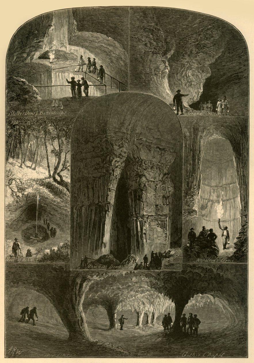 „Sceny w Jaskini Mamuta”, 1874. autorstwa W. J. Linton