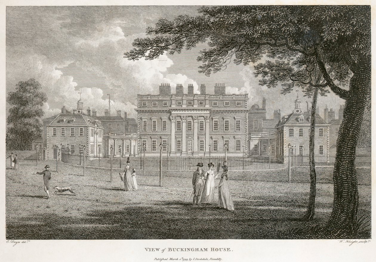 Buckingham House, Westminster, Londyn, 1799 autorstwa W Knight