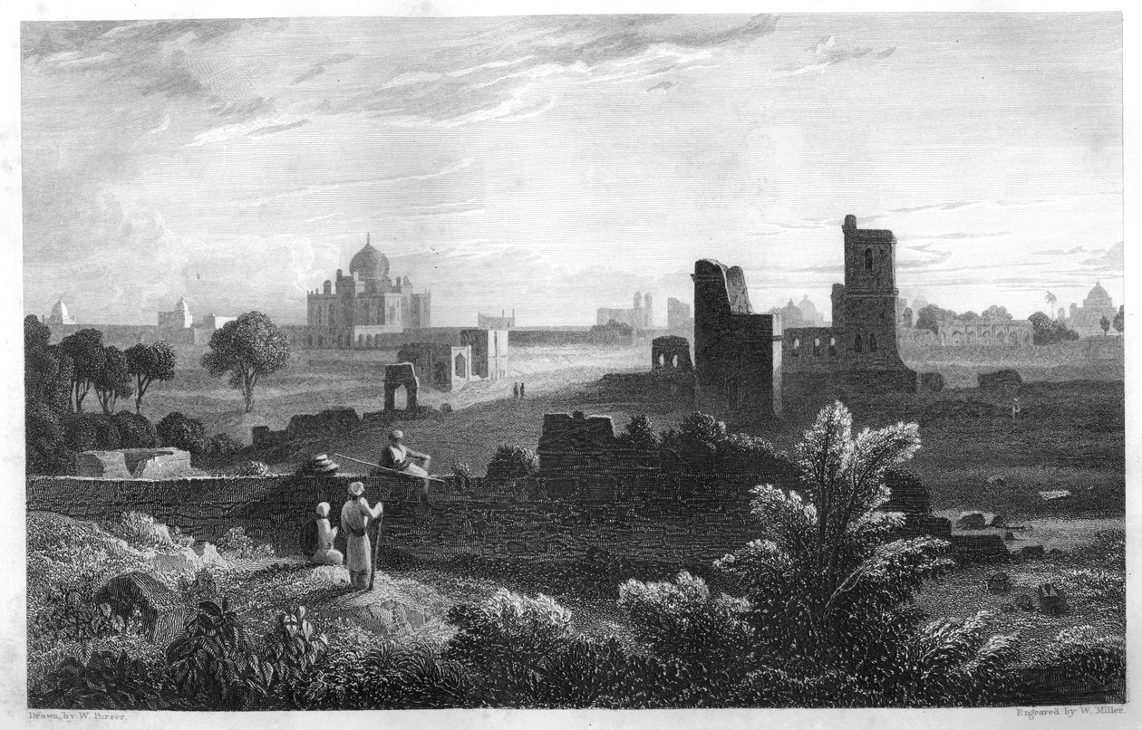 Grób Humaioona, Delhi, Indie, ok. 1860 r. autorstwa W. Miller