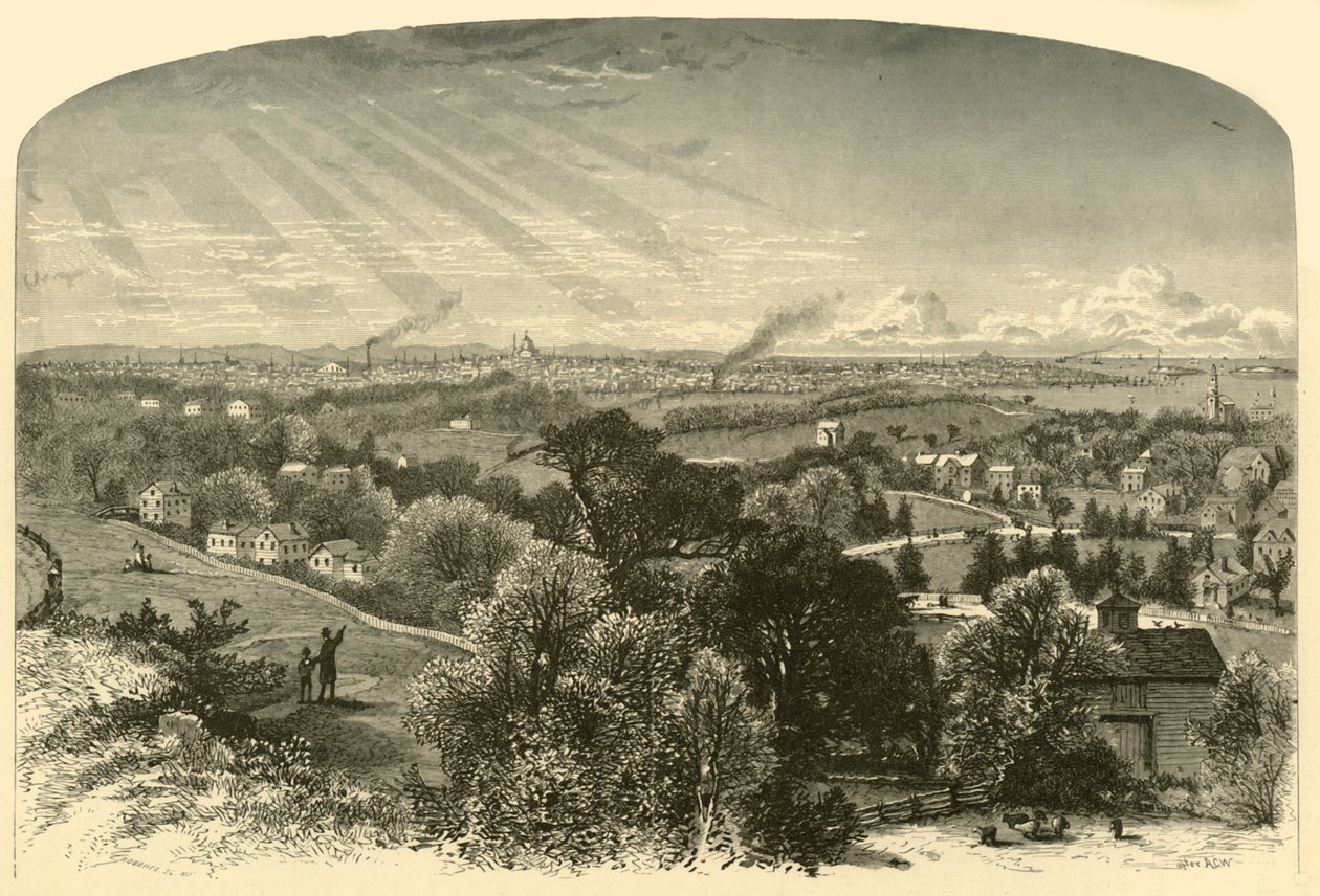 „Boston, z Mount Bowdoin”, 1874. autorstwa W. Roberts