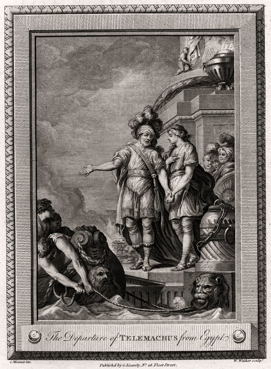 Wyjazd Telemacha z Egiptu, 1775 autorstwa W. Walker