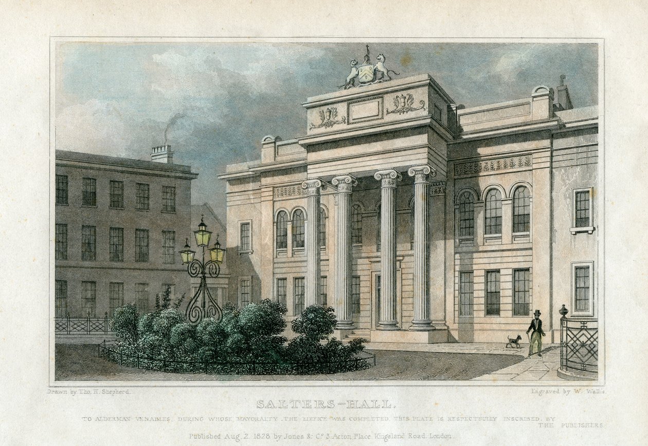 Sala Salters, Londyn, 1828. autorstwa W. Wallis