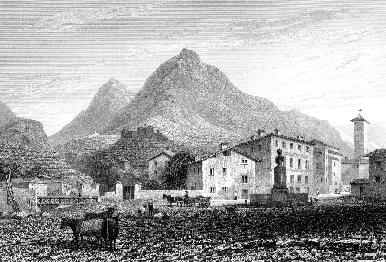 Sondrio, Lombardia, Włochy, 1828. autorstwa W. Wallis