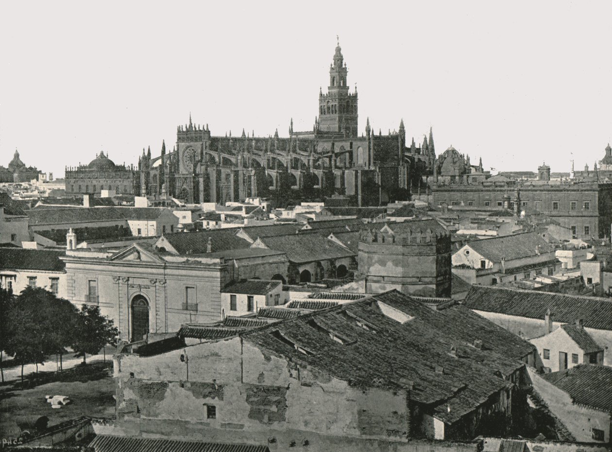 Katedra, Sewilla, Hiszpania, 1895. autorstwa W and S Ltd