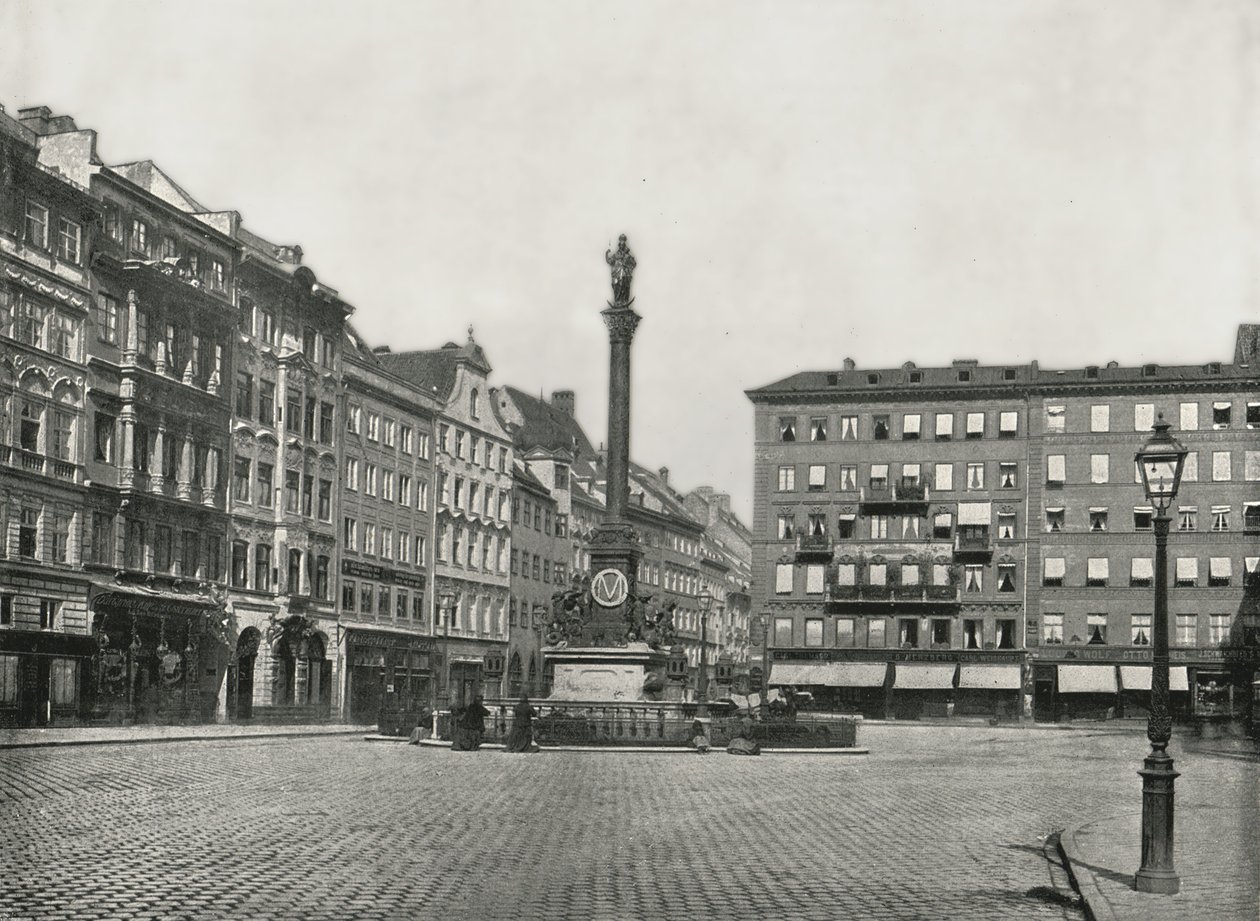 Karolinenplatz, Monachium, Niemcy, 1895. autorstwa W and S Ltd
