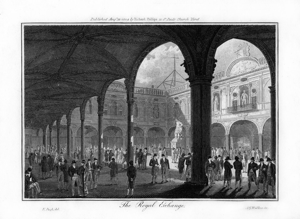 The Royal Exchange, Londyn, 1804. autorstwa Walker
