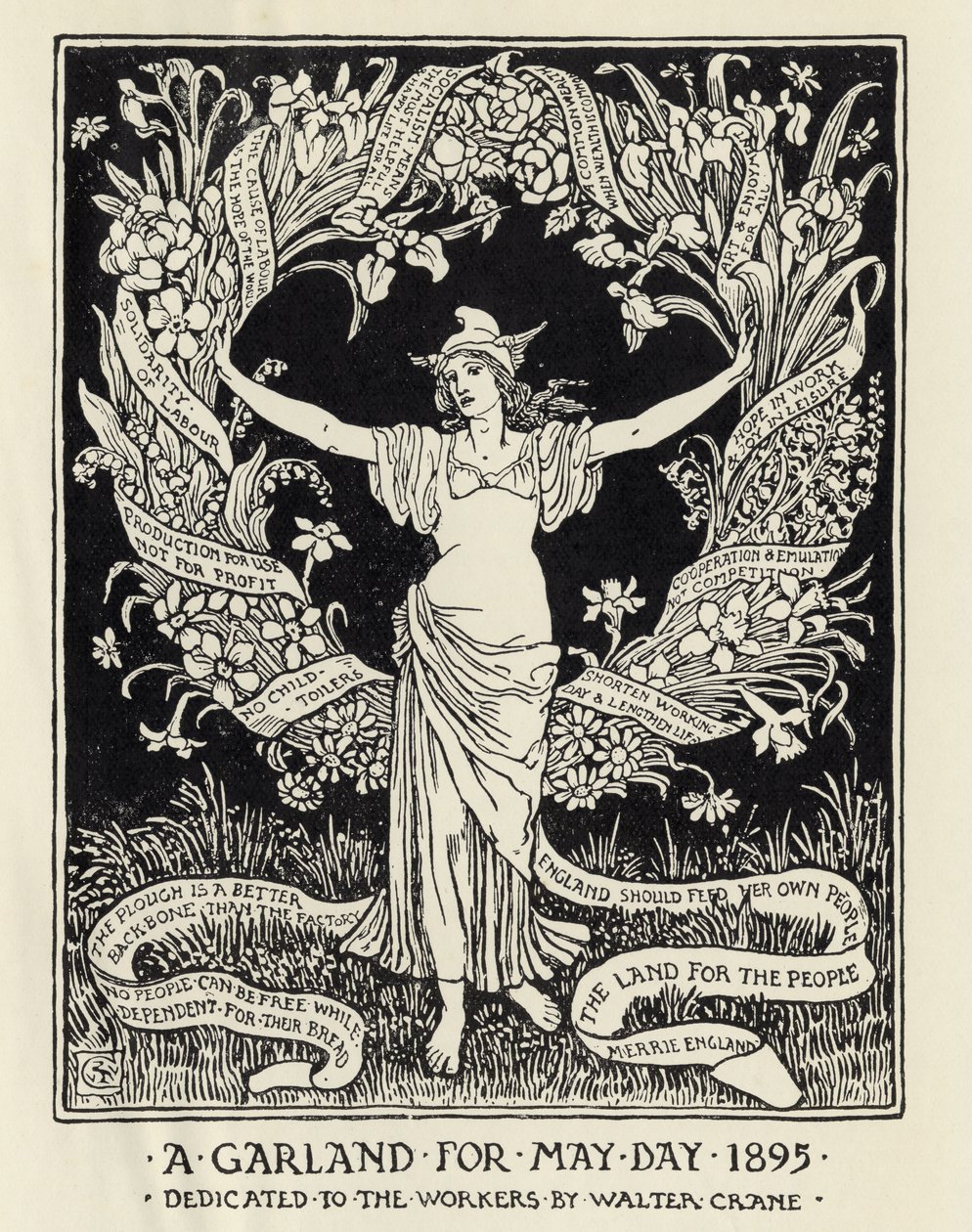 Girlanda na majowy dzień 1895 r. autorstwa Walter Crane