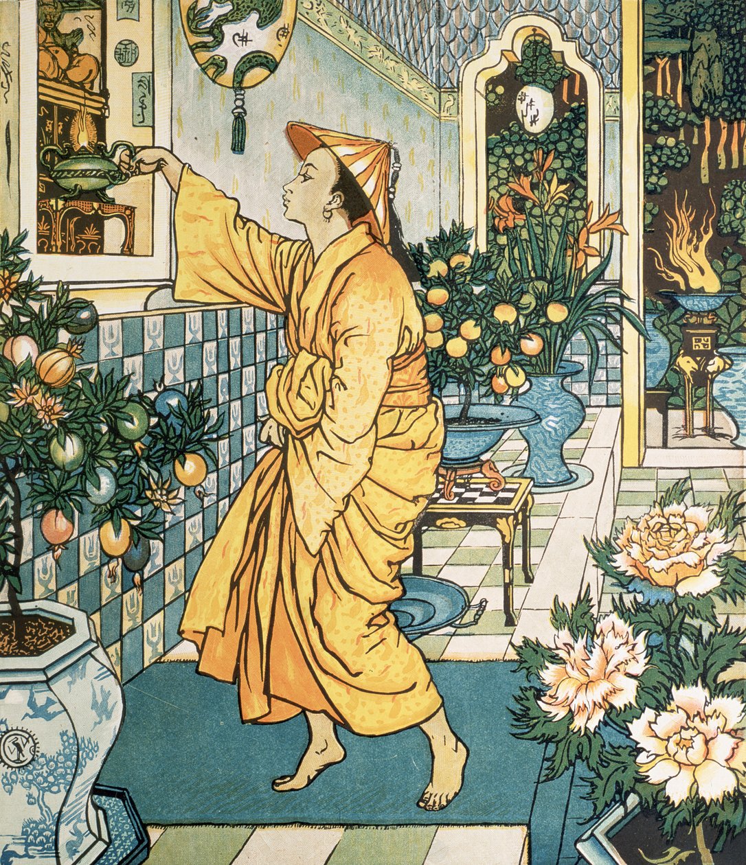„Lampa Alladyna”, Arabian Nights, 1878 (ilustracja) autorstwa Walter Crane