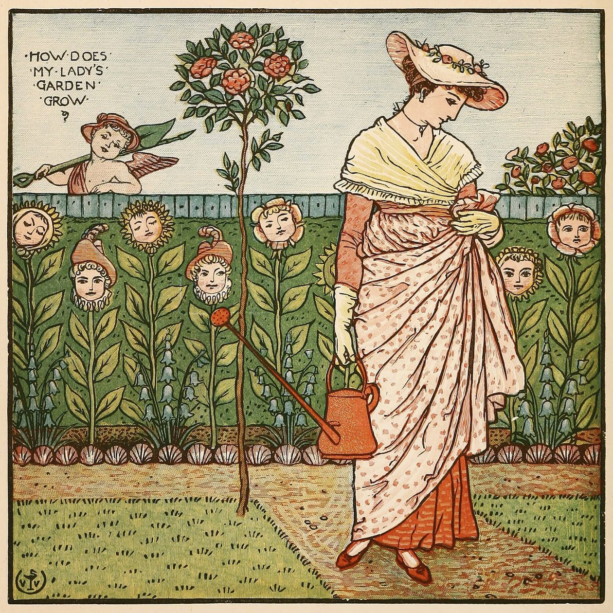 Jak rośnie mój ogród Ladys, z książki malarskiej Waltera Cranesa, wyd. 1889 autorstwa Walter Crane