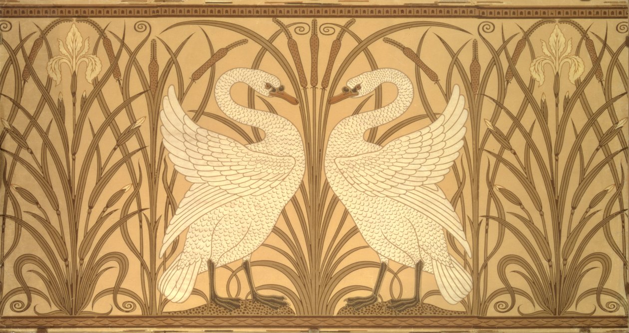 Projekt tapety łabędź autorstwa Walter Crane