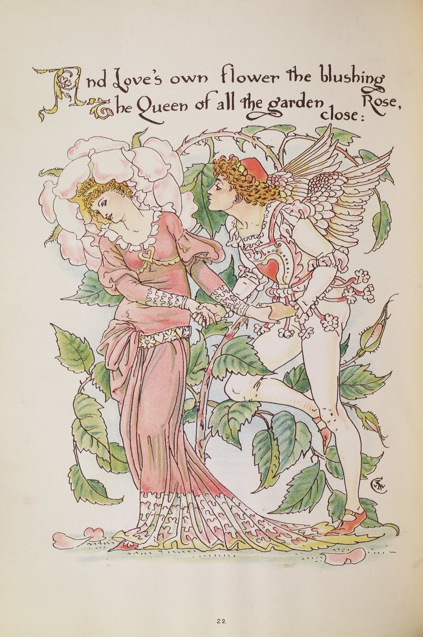 Róża z „Uczty Flory” autorstwa Walter Crane